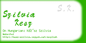 szilvia kesz business card